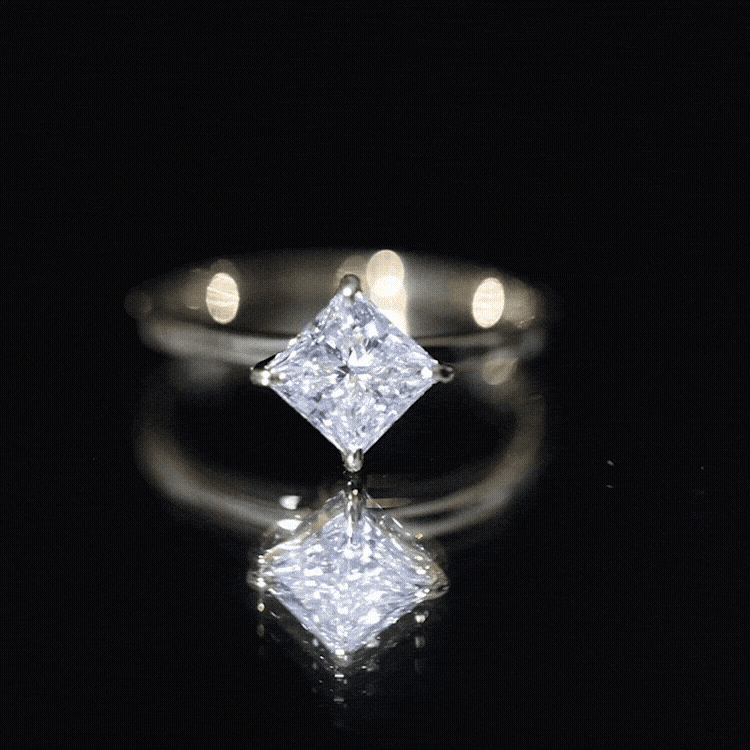 1.25 CT Princess Cut Lab Grown Diamond Solitaire Ring