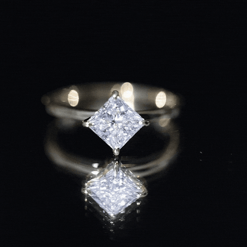 1.25 CT Princess Cut Lab Grown Diamond Solitaire Ring