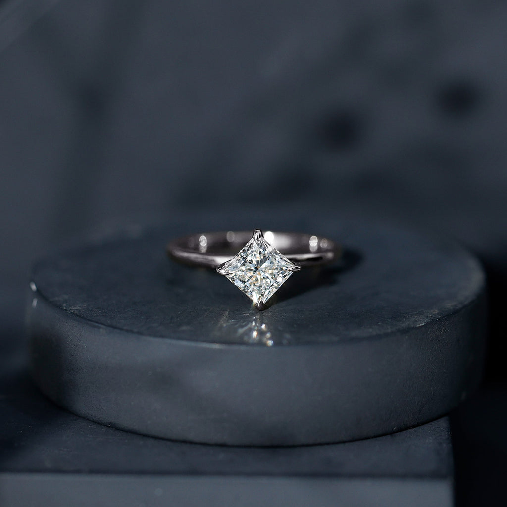 1.25 CT Princess Cut Lab Grown Diamond Solitaire Ring