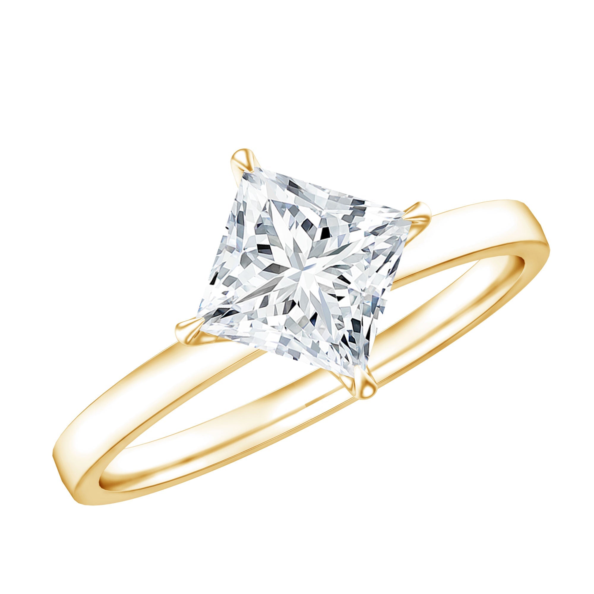 1.25 CT Princess Cut Lab Grown Diamond Solitaire Ring