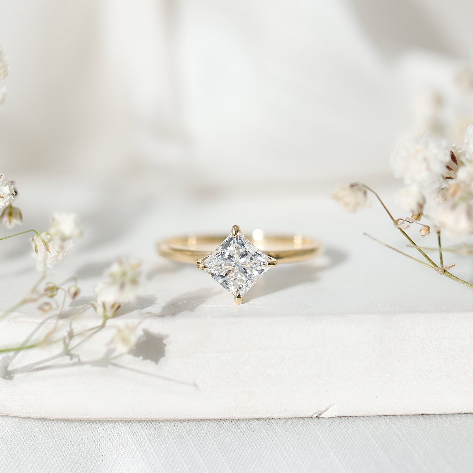 1.25 CT Princess Cut Lab Grown Diamond Solitaire Ring
