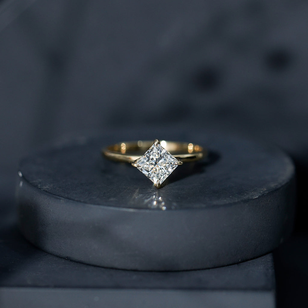 1.25 CT Princess Cut Lab Grown Diamond Solitaire Ring