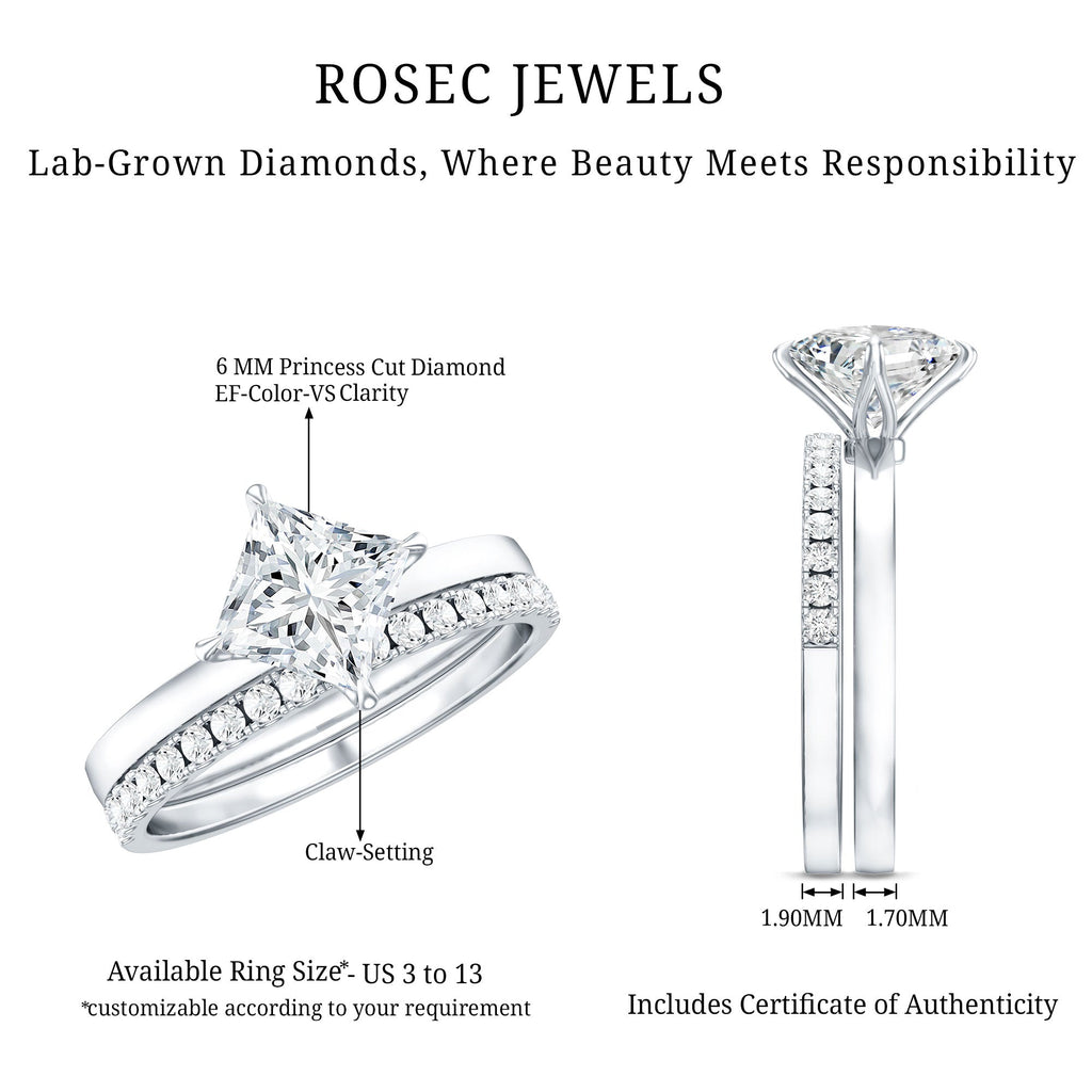 Princess Cut Lab Grown Diamond Ring