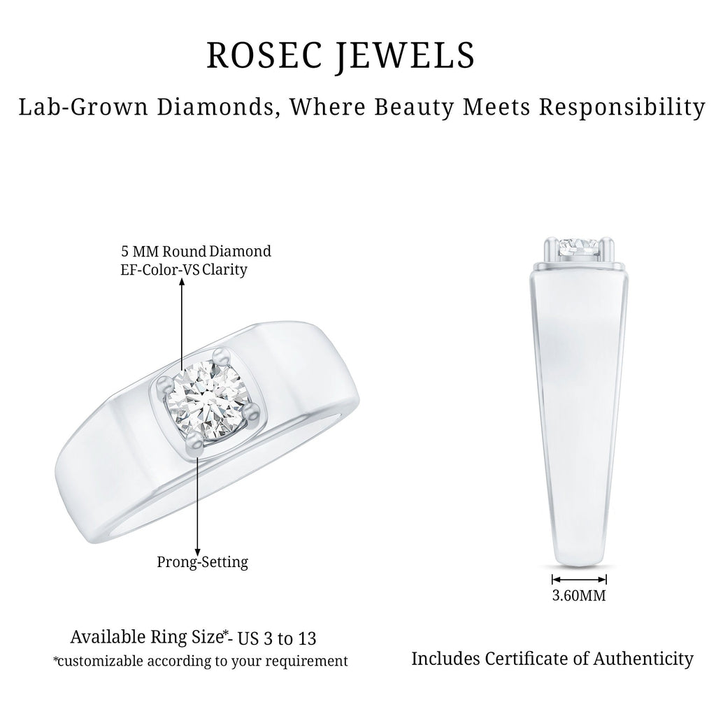 Brilliant Cut Lab Grown Diamond Wedding Band for Men