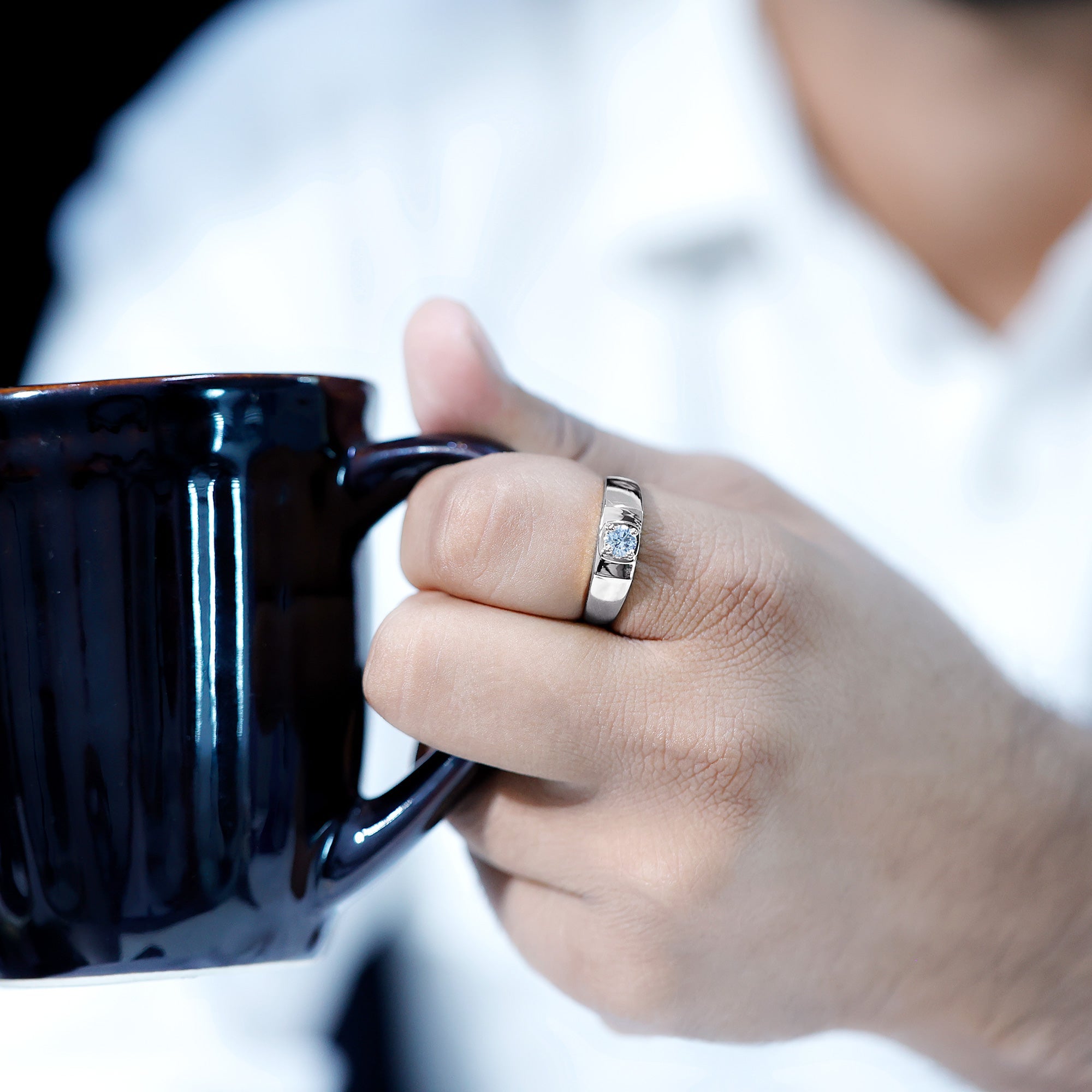 Brilliant Cut Lab Grown Diamond Wedding Band for Men