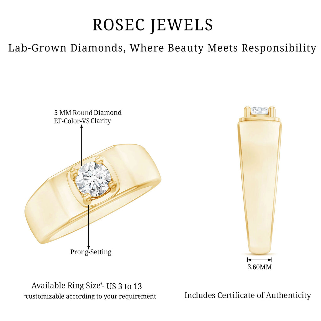 Brilliant Cut Lab Grown Diamond Wedding Band for Men