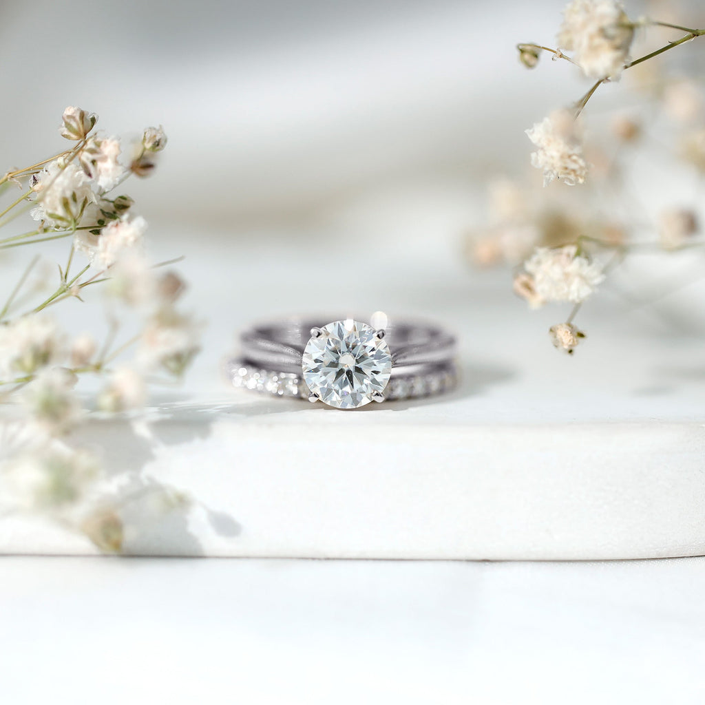 Certified 2 Carat Diamond Solitaire Engagement Ring With Ring Guard