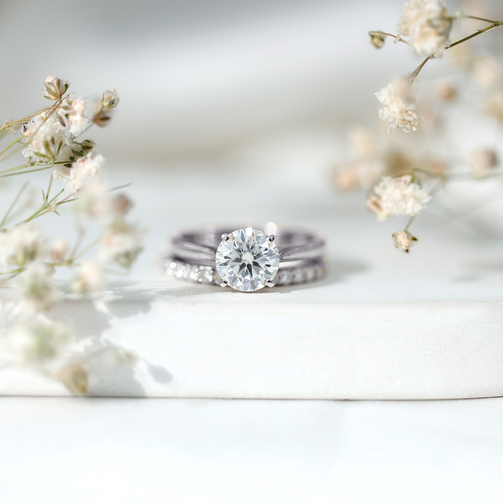 Certified 2 Carat Diamond Solitaire Engagement Ring With Ring Guard