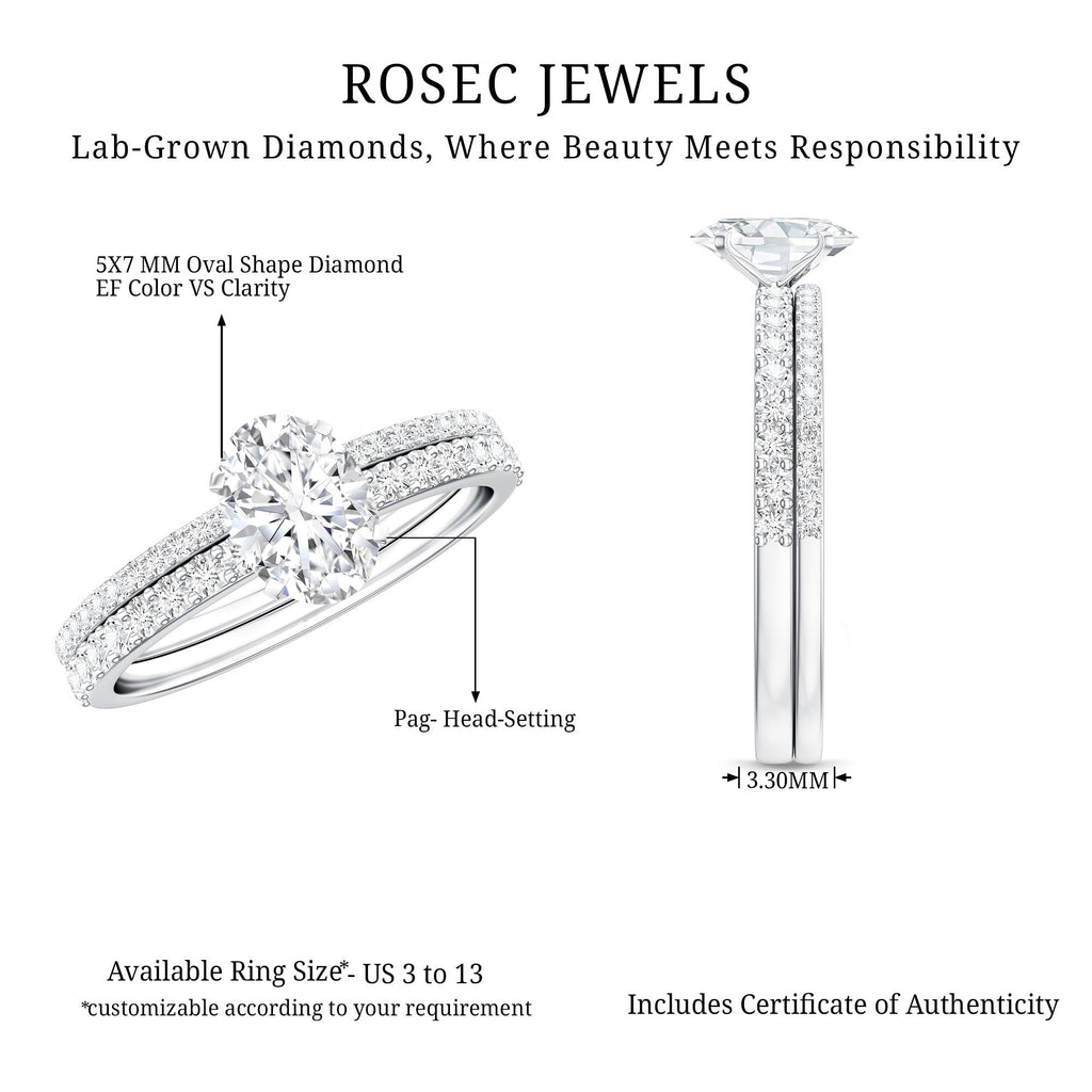 Lab Grown Diamond Simple Bridal Ring Sets