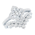 6 MM Princess Cut Lab Grown Diamond Designer Bridal Ring Set