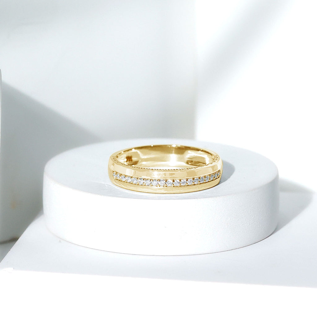 Certified Lab Grown Diamond Mens Wedding Band