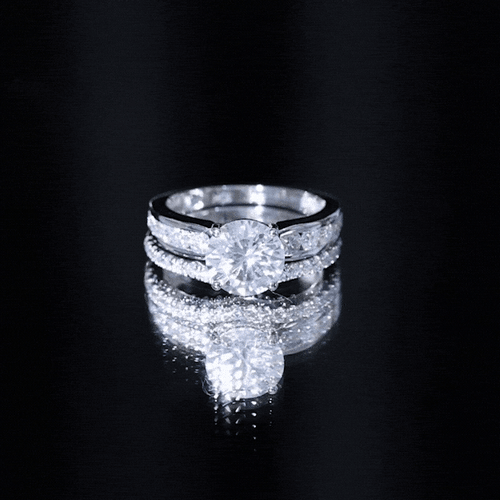 Certified Lab Diamond 8 MM Round Engagement Ring with Enhancer
