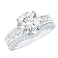 Certified Lab Diamond 8 MM Round Engagement Ring with Enhancer