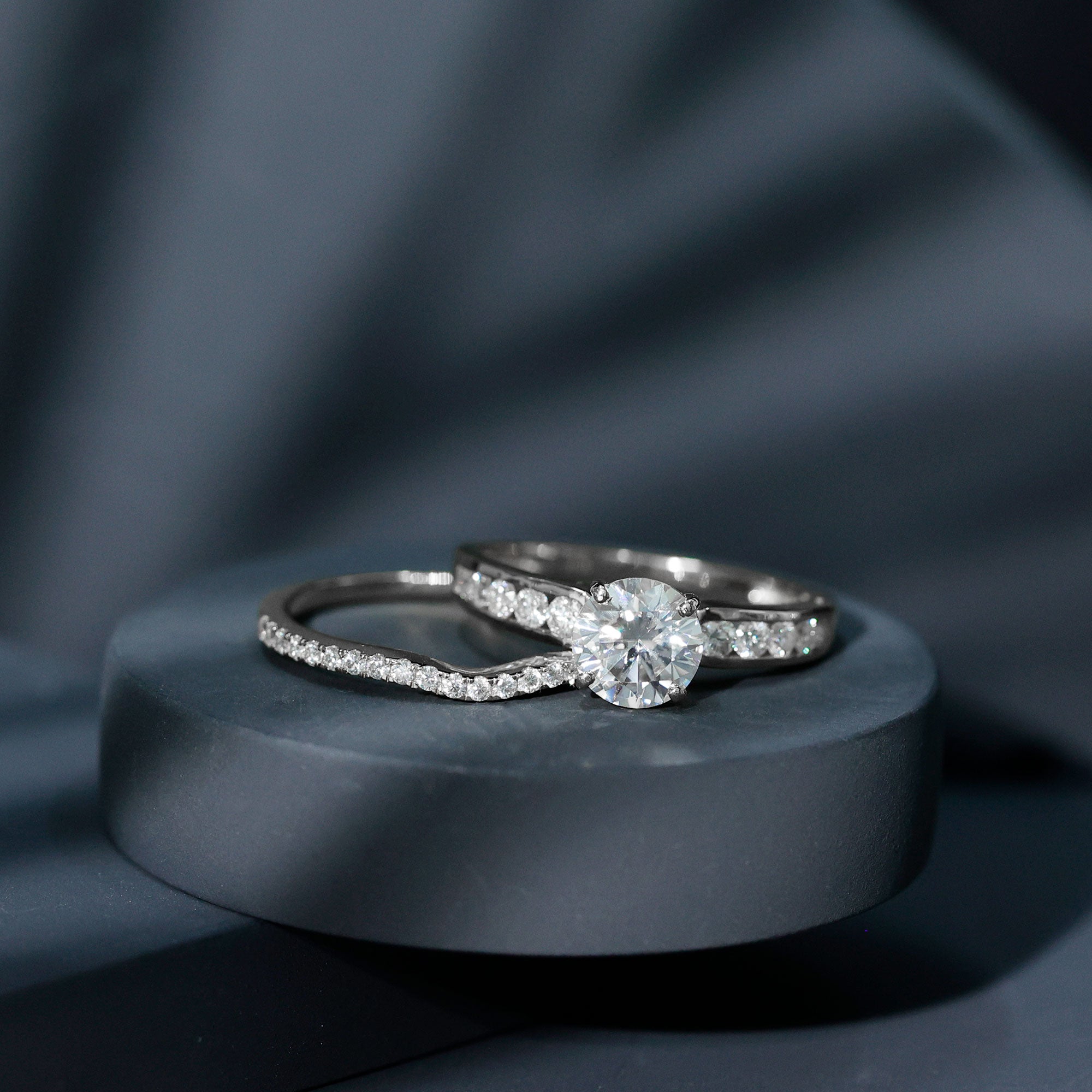 Certified Lab Diamond 8 MM Round Engagement Ring with Enhancer