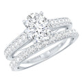 6X8 MM Oval Lab Created Diamond Solitaire Engagement Ring Set for Women